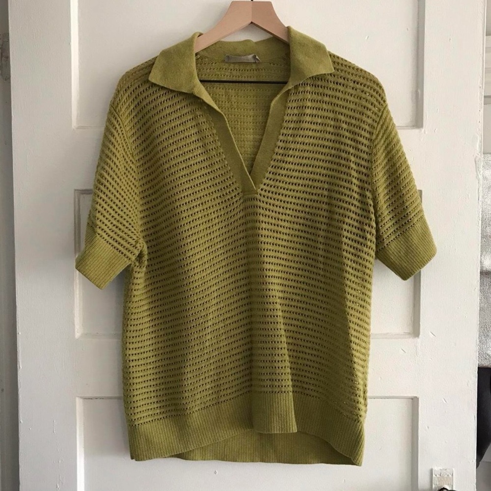 Everlane Olive Green Knit Blouse